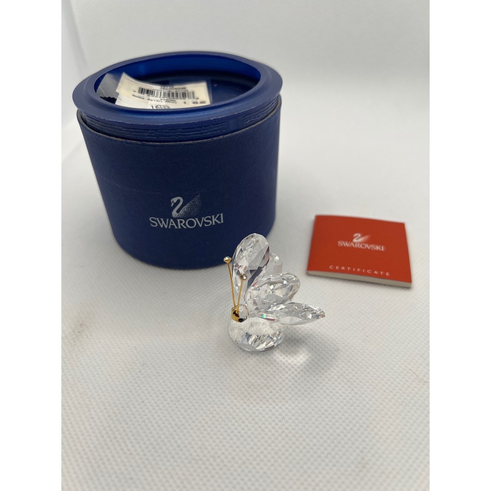 Swarovski Butterfly Figurine Miniature Butter Small Clear Gold Antennae 7667